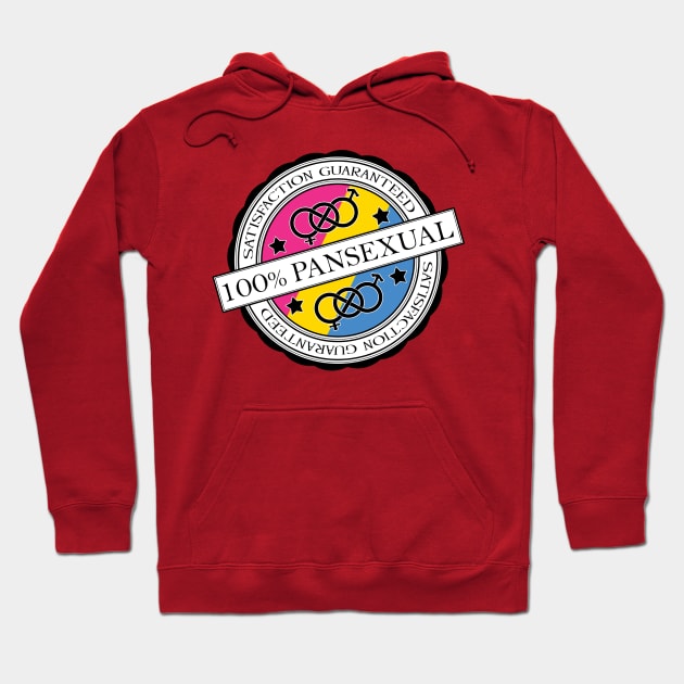 100% Satisfaction Guaranteed Pansexual Pride Flag Colored Stamp of Approval Hoodie by LiveLoudGraphics